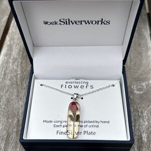 Silver Necklace with Real Rose